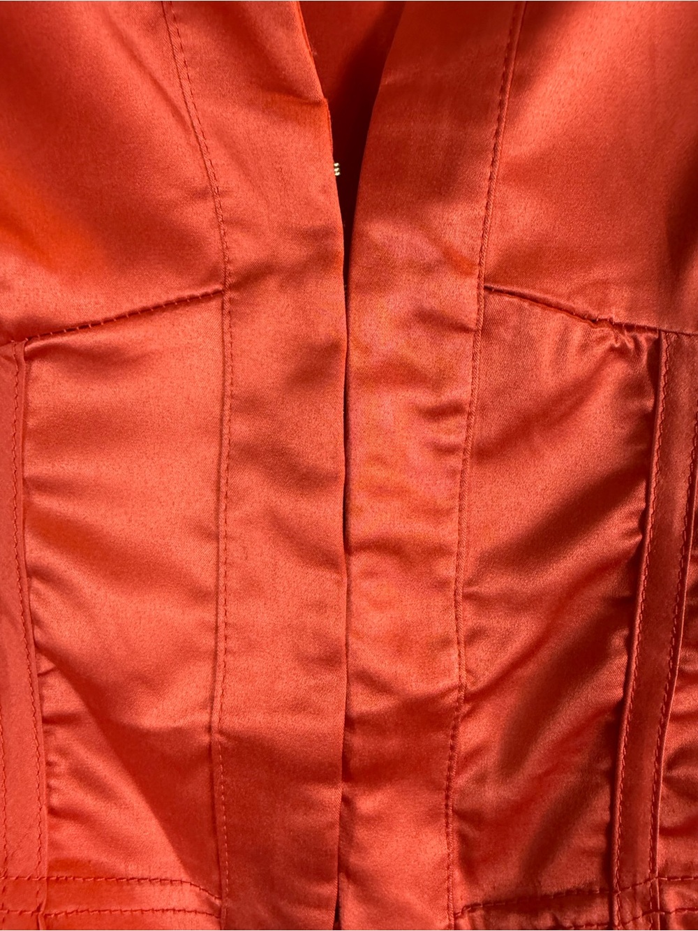 HYFVE Coral Satin Cropped Corset Blouse. Size:S - Picture 6 of 13